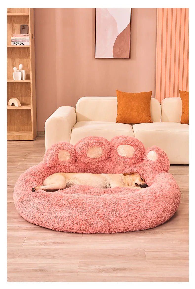 Fluffy Dog Bed Winter Warm Large Pet Products Small Sofa Baskets Pets Kennel Mat Puppy Cats Supplies Basket Blanket Accessories - JENZOS