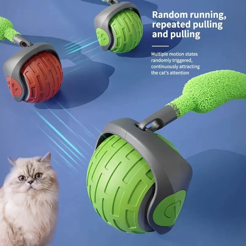 Smart Cat Toys Ball Automatic Interactive Pets Electric Rolling Teaser USB Rechargeable Kitty Moving Bouncing ball Birthday gift - JENZOS