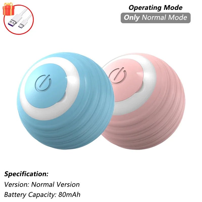 Dog Cat Interactive Ball Toy Automatic Rolling Ball Faux Tail Rechargeable Smart Pet Electric Toy Dog Cat Training Imitate Mouse - JENZOS