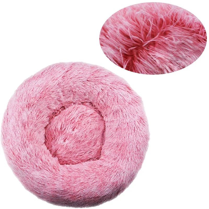 40 - 90cm 6 Sizes Round Pet Bed for Large Dog Bed Super Soft Cat Bed Plush Dog House for Medium Dog House Winter Warm Sleeping - JENZOS