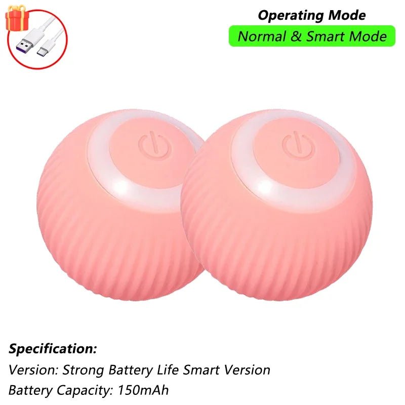 Dog Cat Interactive Ball Toy Automatic Rolling Ball Faux Tail Rechargeable Smart Pet Electric Toy Dog Cat Training Imitate Mouse - JENZOS