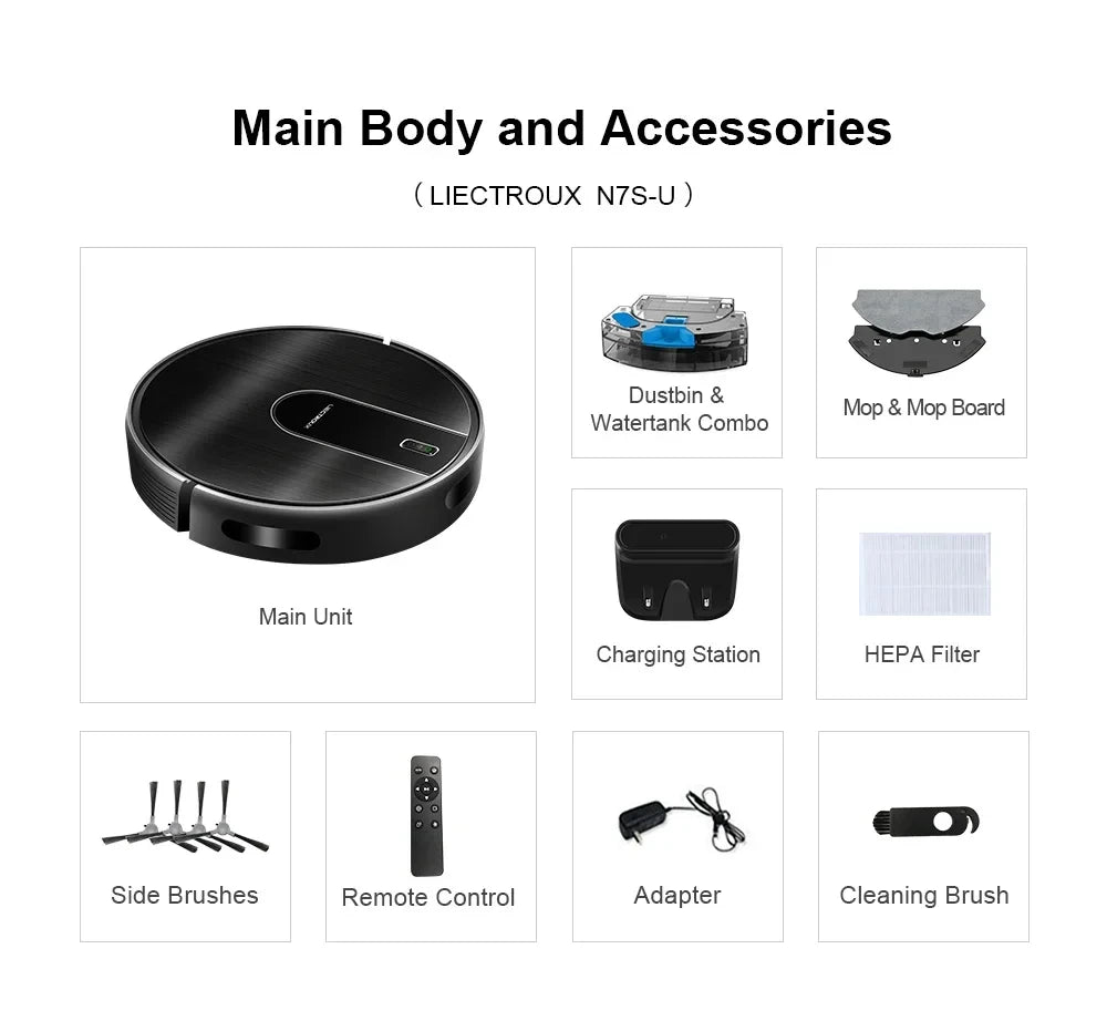 2-in-1 Robotstofzuiger met Dweilfunctie – 4000Pa & WiFi