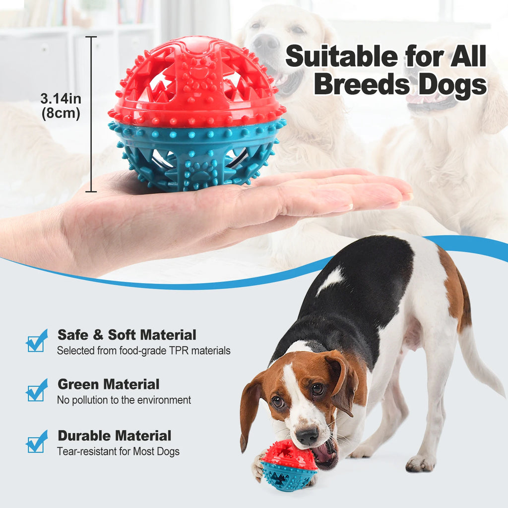 Dog Chew Toy - Interactive Sound Ball for Teeth Cleaning & Training - JENZOS