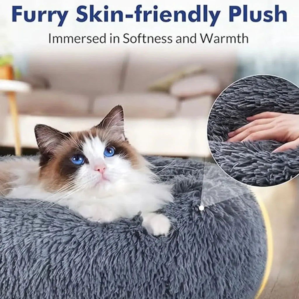 40 - 90cm 6 Sizes Round Pet Bed for Large Dog Bed Super Soft Cat Bed Plush Dog House for Medium Dog House Winter Warm Sleeping - JENZOS