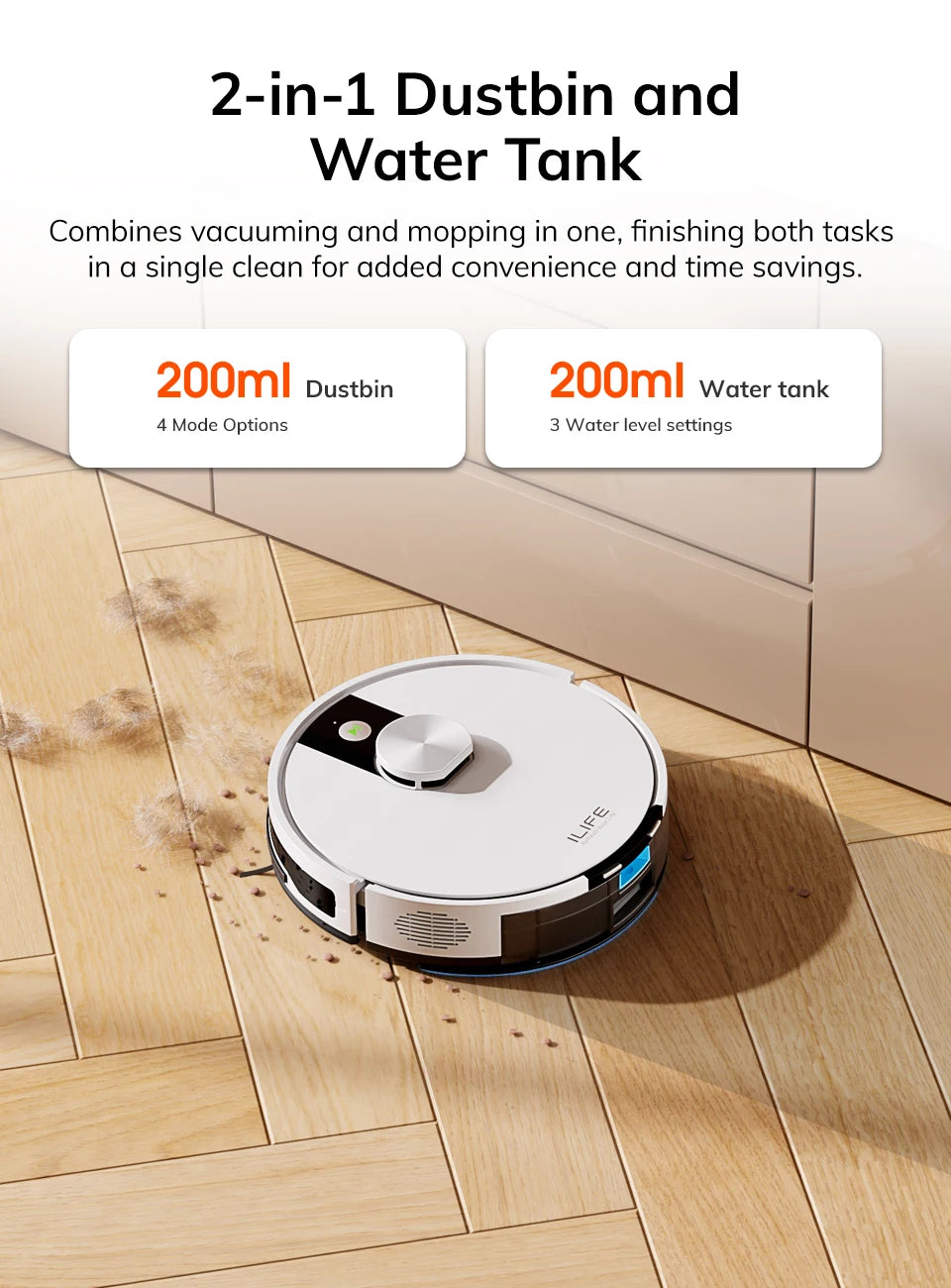 ILIFE A12 Pro Robotstofzuiger met Dweilfunctie – LIDAR & 3000Pa