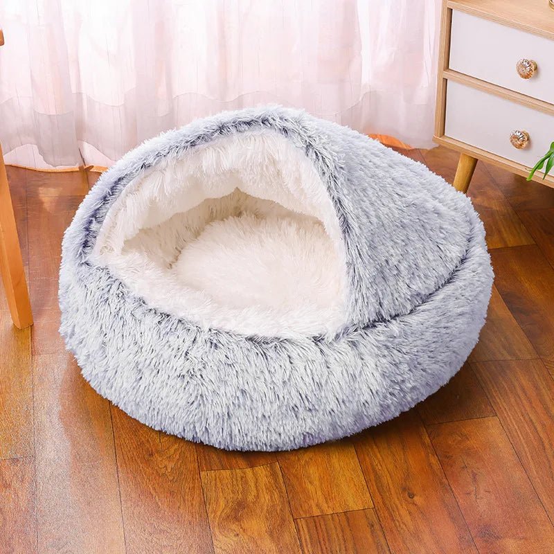 Winter Plush Pet Cat Bed Round Cat Cushion Cat House 2 in 1 Warm Cat Basket Pet Sleep Bag Cat Nest Kennel for Small Dog Suit New - JENZOS