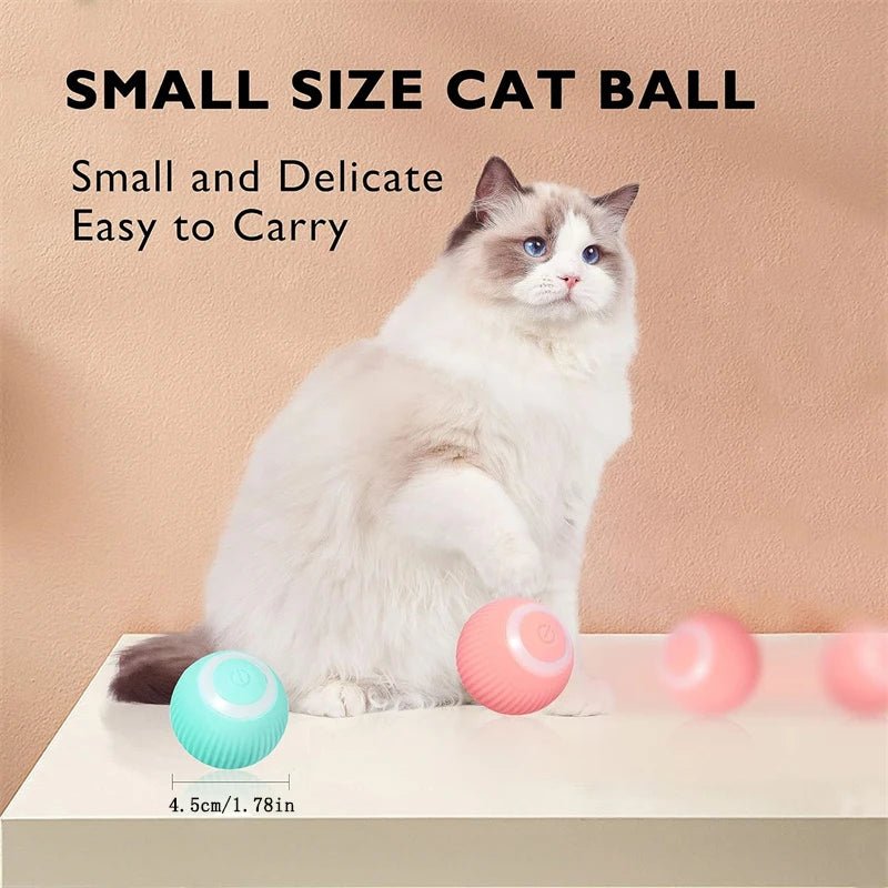 Smart Cat Toys Ball Automatic Interactive Pets Electric Rolling Teaser USB Rechargeable Kitty Moving Bouncing ball Birthday gift - JENZOS