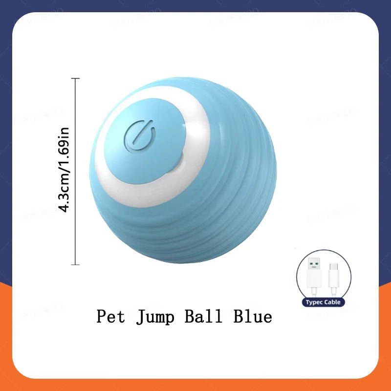 Smart Cat Toys Ball Automatic Interactive Pets Electric Rolling Teaser USB Rechargeable Kitty Moving Bouncing ball Birthday gift - JENZOS