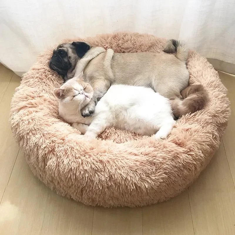 40 - 90cm 6 Sizes Round Pet Bed for Large Dog Bed Super Soft Cat Bed Plush Dog House for Medium Dog House Winter Warm Sleeping - JENZOS
