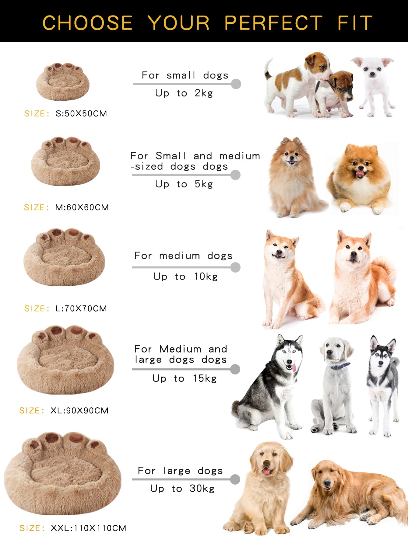 Fluffy Dog Bed Winter Warm Large Pet Products Small Sofa Baskets Pets Kennel Mat Puppy Cats Supplies Basket Blanket Accessories - JENZOS