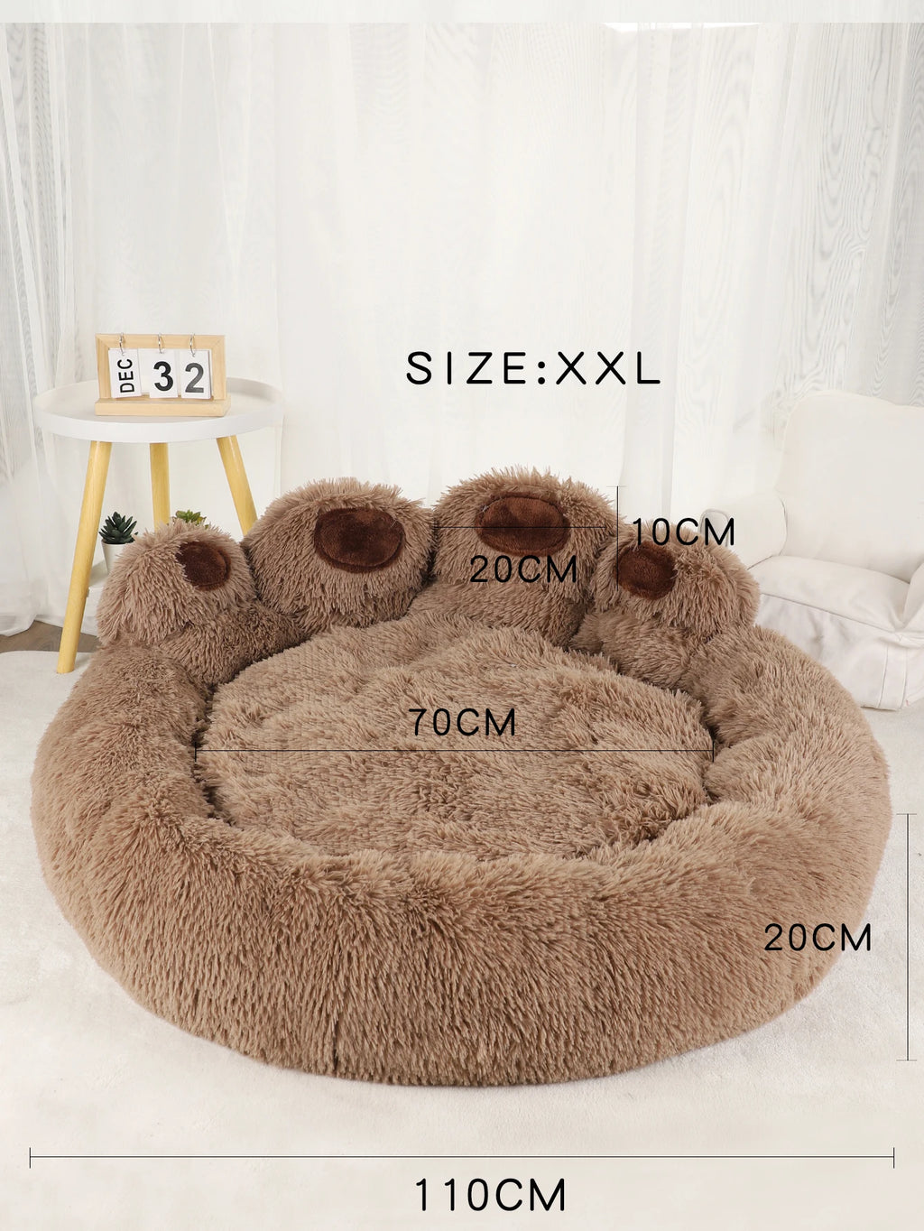Fluffy Dog Bed Winter Warm Large Pet Products Small Sofa Baskets Pets Kennel Mat Puppy Cats Supplies Basket Blanket Accessories - JENZOS