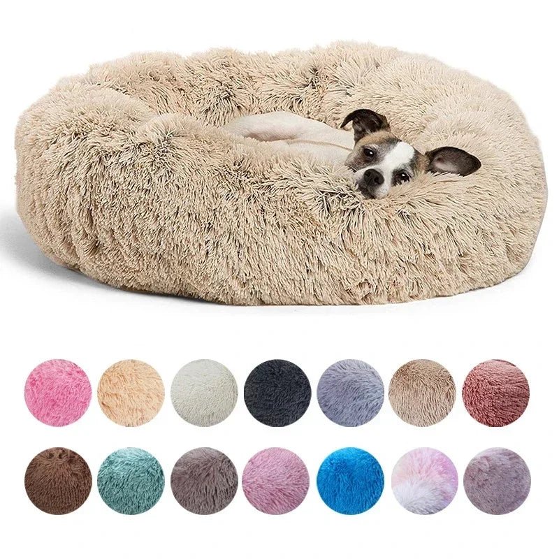 40 - 90cm 6 Sizes Round Pet Bed for Large Dog Bed Super Soft Cat Bed Plush Dog House for Medium Dog House Winter Warm Sleeping - JENZOS