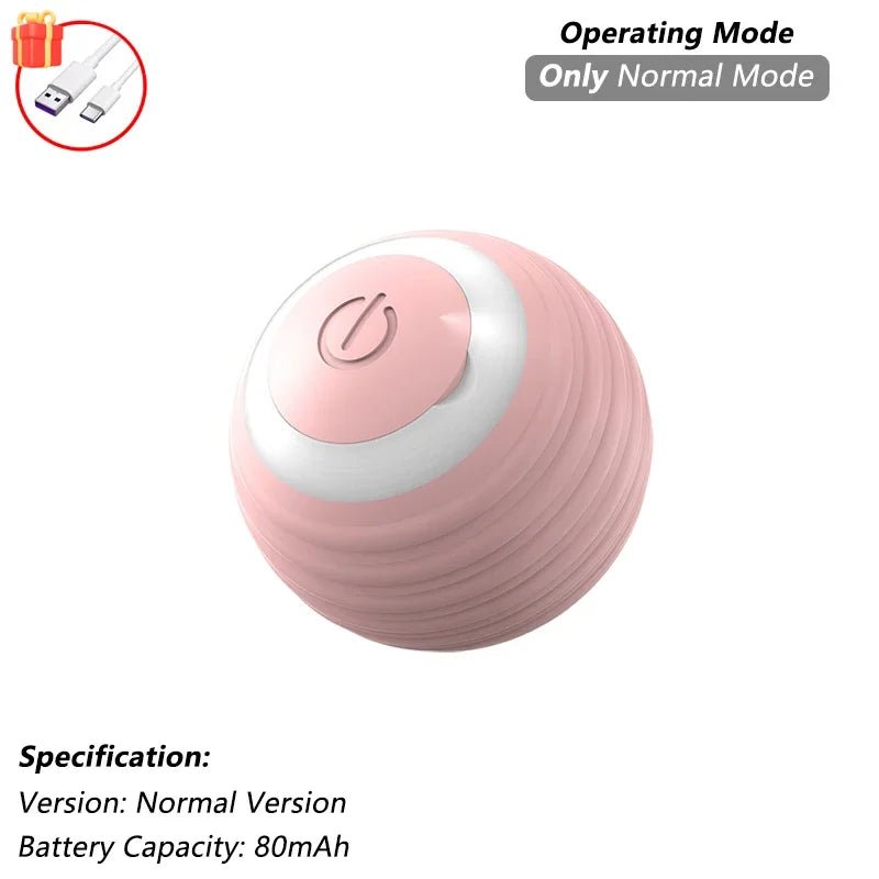 Dog Cat Interactive Ball Toy Automatic Rolling Ball Faux Tail Rechargeable Smart Pet Electric Toy Dog Cat Training Imitate Mouse - JENZOS