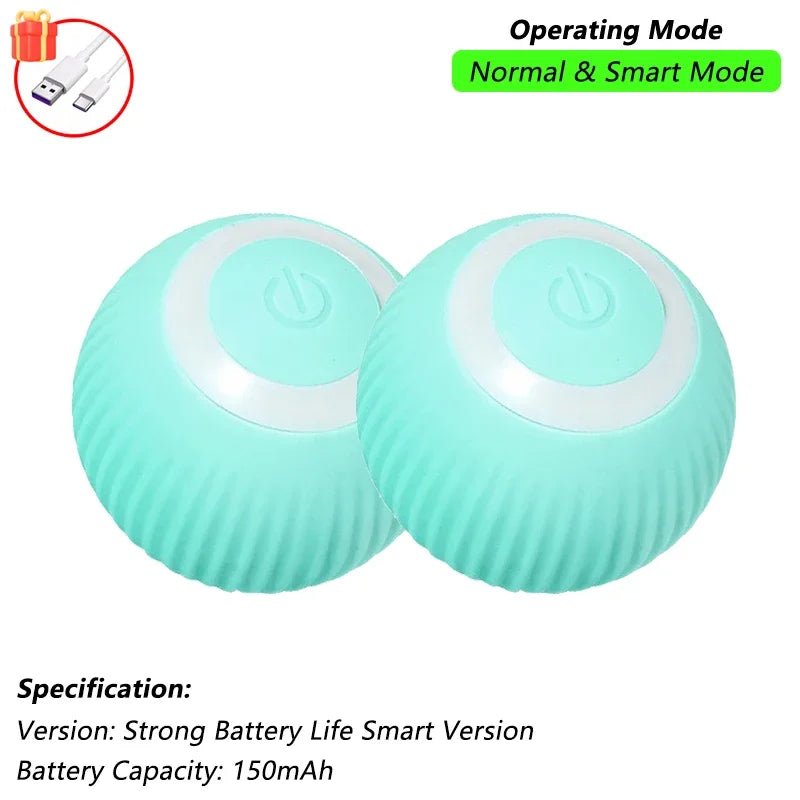 Dog Cat Interactive Ball Toy Automatic Rolling Ball Faux Tail Rechargeable Smart Pet Electric Toy Dog Cat Training Imitate Mouse - JENZOS