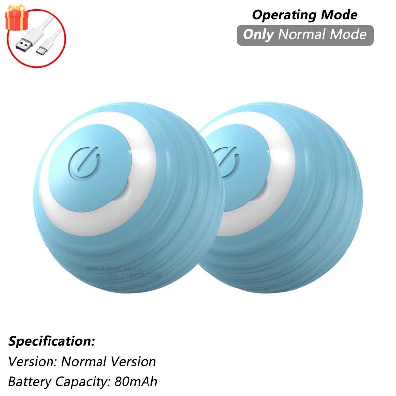 Dog Cat Interactive Ball Toy Automatic Rolling Ball Faux Tail Rechargeable Smart Pet Electric Toy Dog Cat Training Imitate Mouse - JENZOS
