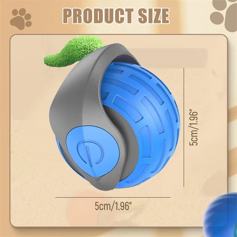 Smart Cat Toys Ball Automatic Interactive Pets Electric Rolling Teaser USB Rechargeable Kitty Moving Bouncing ball Birthday gift - JENZOS