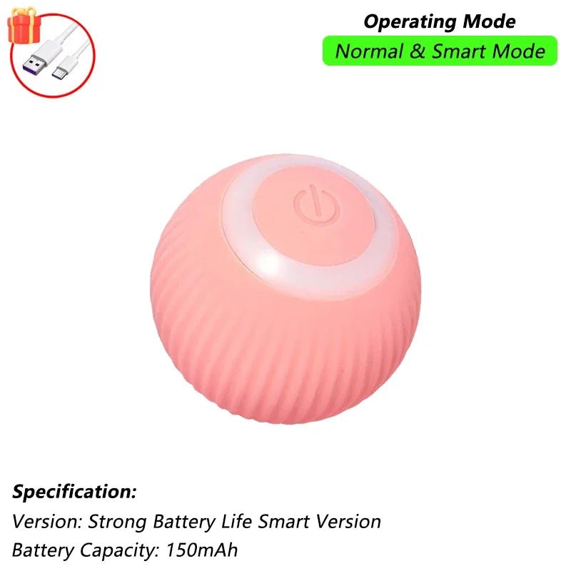Dog Cat Interactive Ball Toy Automatic Rolling Ball Faux Tail Rechargeable Smart Pet Electric Toy Dog Cat Training Imitate Mouse - JENZOS