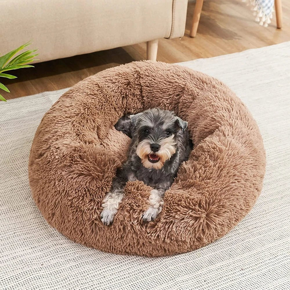 40 - 90cm 6 Sizes Round Pet Bed for Large Dog Bed Super Soft Cat Bed Plush Dog House for Medium Dog House Winter Warm Sleeping - JENZOS
