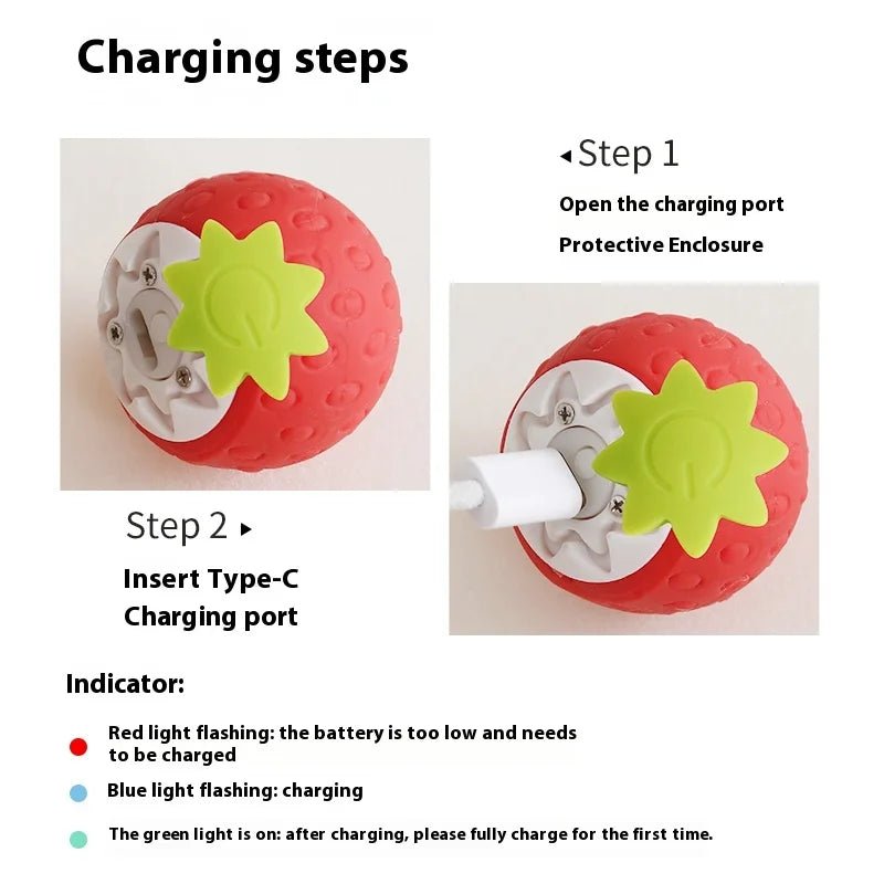Smart Cat Toys Ball Automatic Interactive Pets Electric Rolling Teaser USB Rechargeable Kitty Moving Bouncing ball Birthday gift - JENZOS
