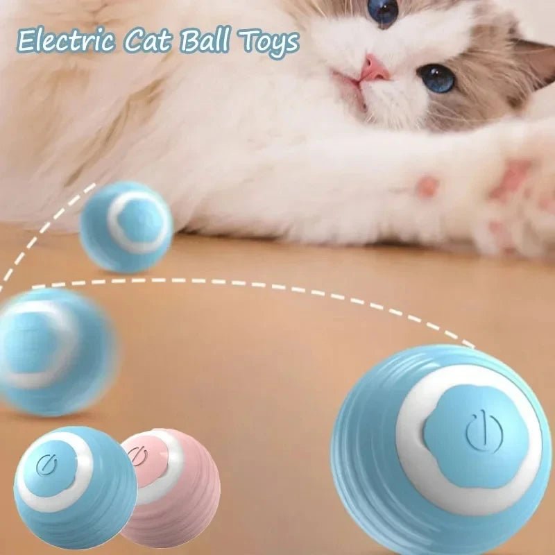 Smart Cat Toys Ball Automatic Interactive Pets Electric Rolling Teaser USB Rechargeable Kitty Moving Bouncing ball Birthday gift - JENZOS