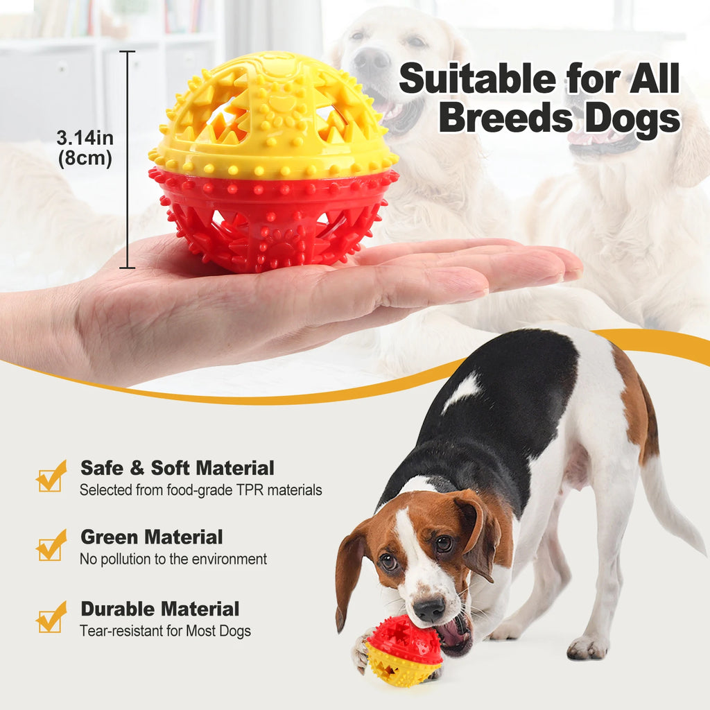 Dog Chew Toy - Interactive Sound Ball for Teeth Cleaning & Training - JENZOS