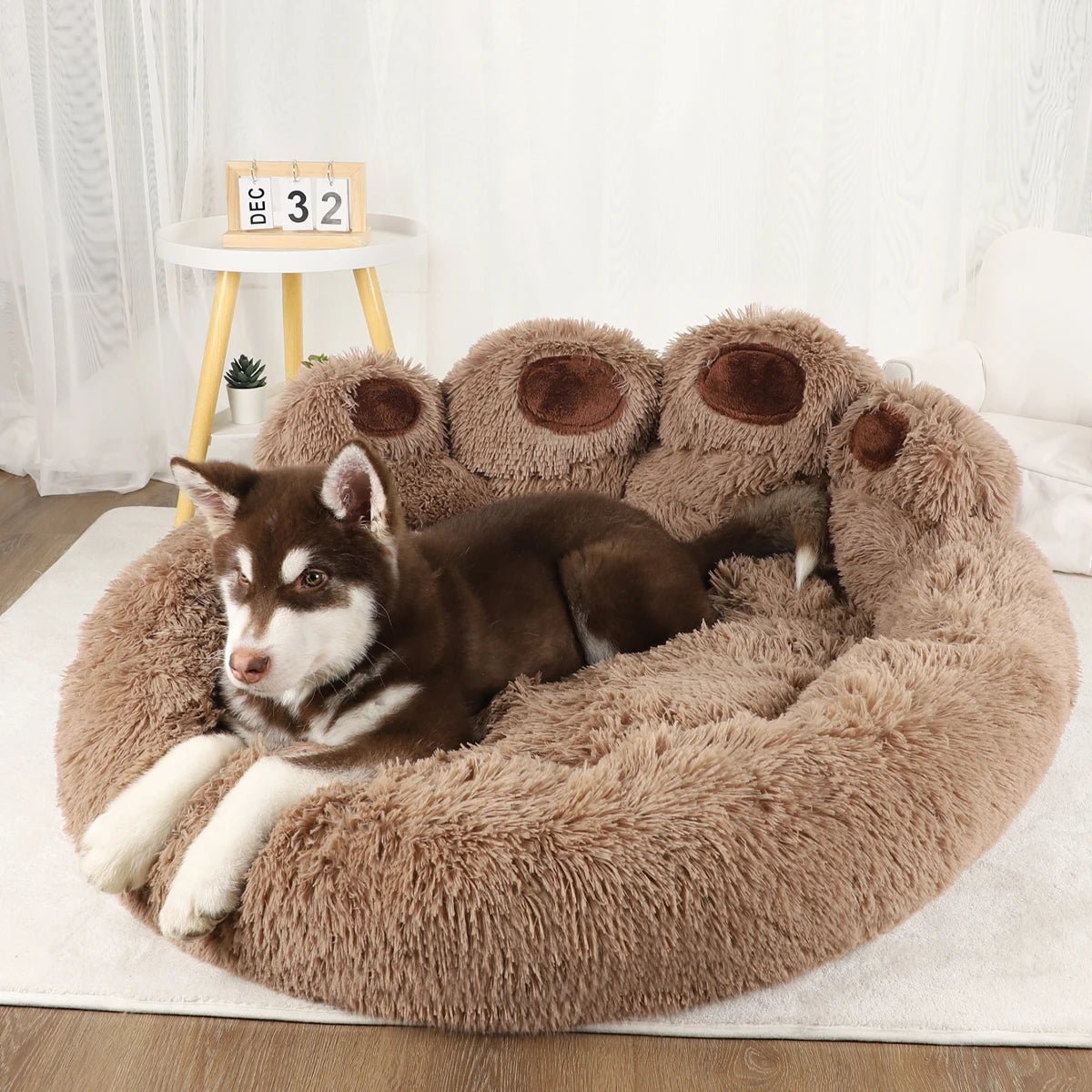 Fluffy Dog Bed Winter Warm Large Pet Products Small Sofa Baskets Pets Kennel Mat Puppy Cats Supplies Basket Blanket Accessories - JENZOS
