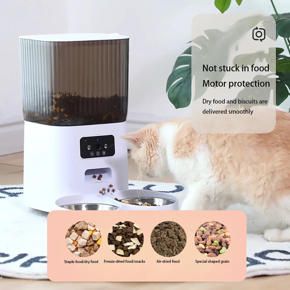 5L Automatic Pet Feeder with Camera - WiFi, HD Night Vision, Timed Portions - JENZOS