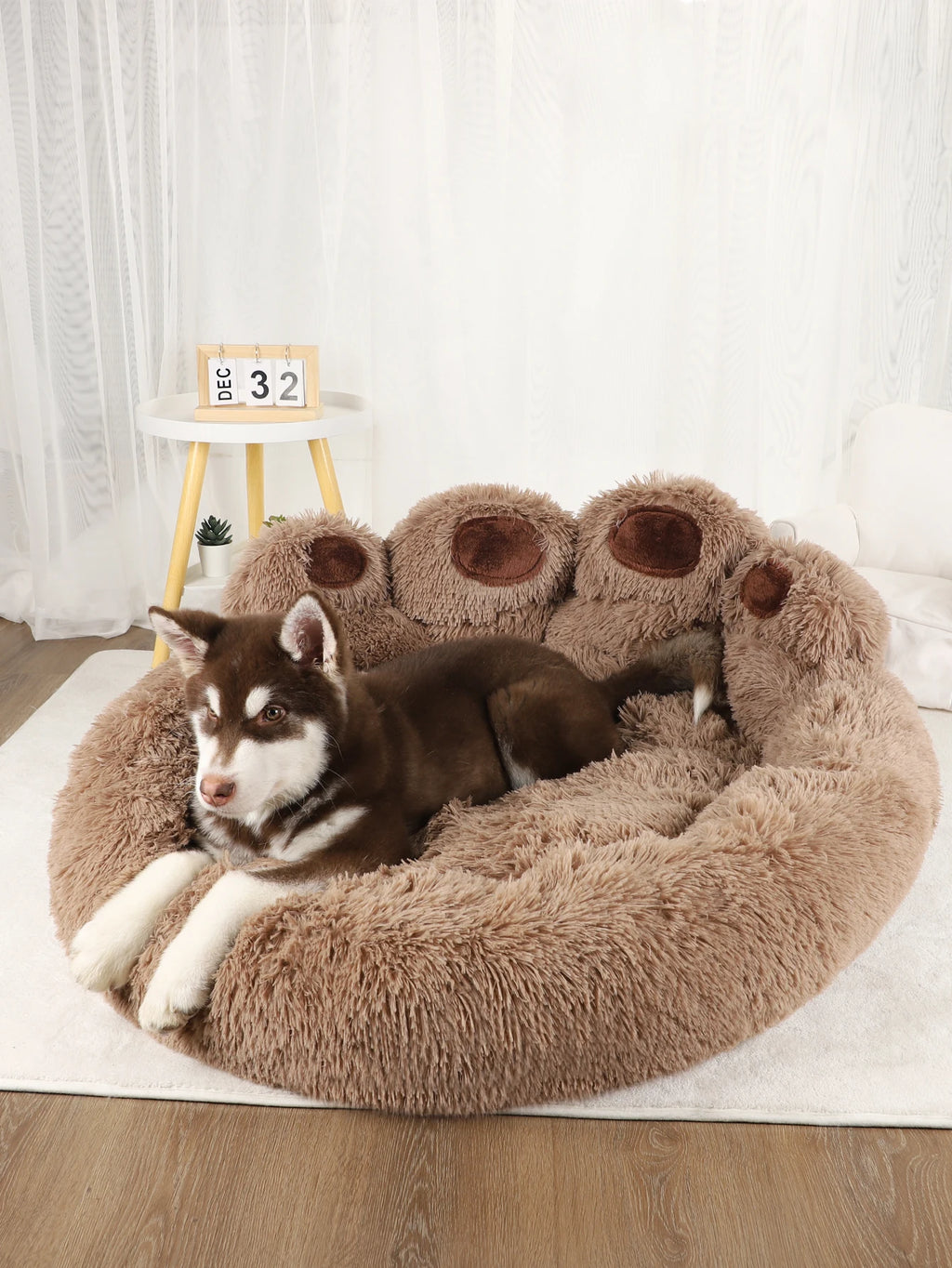 Fluffy Dog Bed Winter Warm Large Pet Products Small Sofa Baskets Pets Kennel Mat Puppy Cats Supplies Basket Blanket Accessories - JENZOS