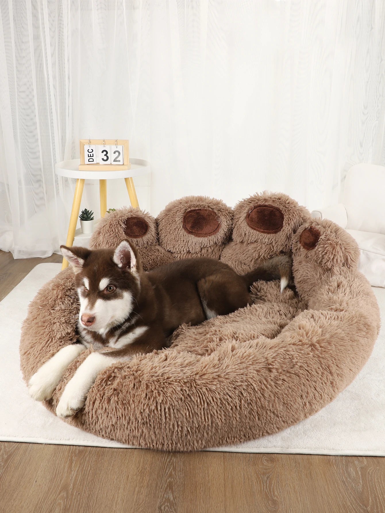Fluffy Dog Bed Winter Warm Large Pet Products Small Sofa Baskets Pets Kennel Mat Puppy Cats Supplies Basket Blanket Accessories - JENZOS
