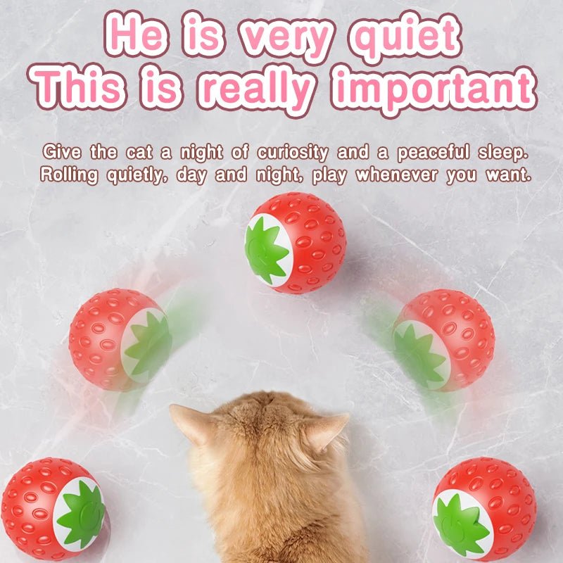 Smart Cat Toys Ball Automatic Interactive Pets Electric Rolling Teaser USB Rechargeable Kitty Moving Bouncing ball Birthday gift - JENZOS