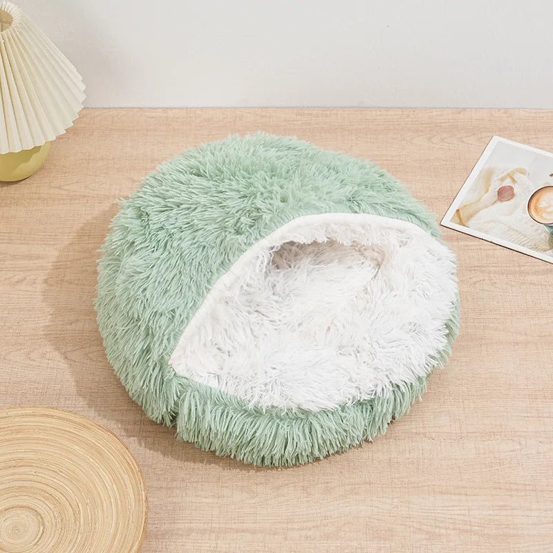 Winter Plush Pet Cat Bed Round Cat Cushion Cat House 2 in 1 Warm Cat Basket Pet Sleep Bag Cat Nest Kennel for Small Dog Suit New - JENZOS