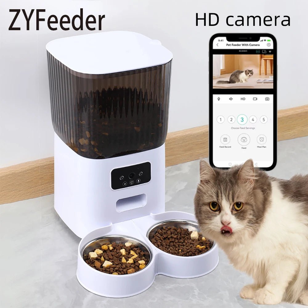 5L Automatic Pet Feeder with Camera - WiFi, HD Night Vision, Timed Portions - JENZOS
