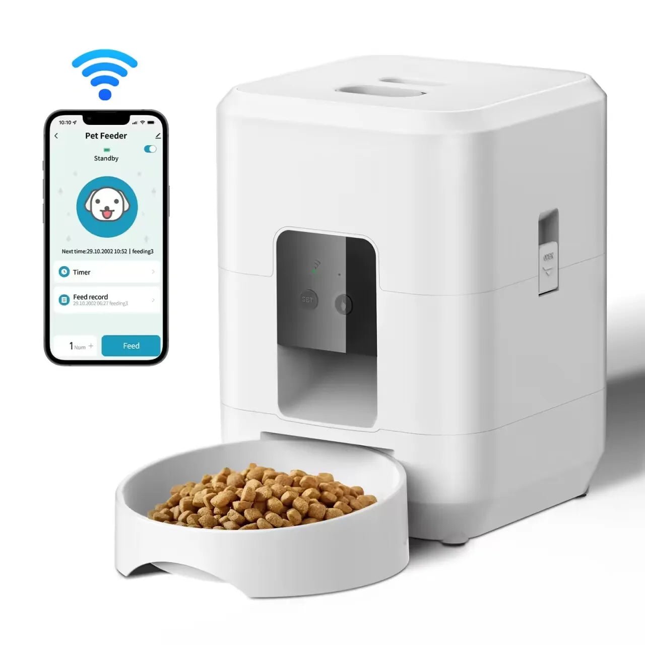 Smart Pet Feeder Automatic Cat Feeder Dog Slow Food Machine With Timed Quantitative Automatic Cat Food Dispenser Cat Dog Bowl - JENZOS
