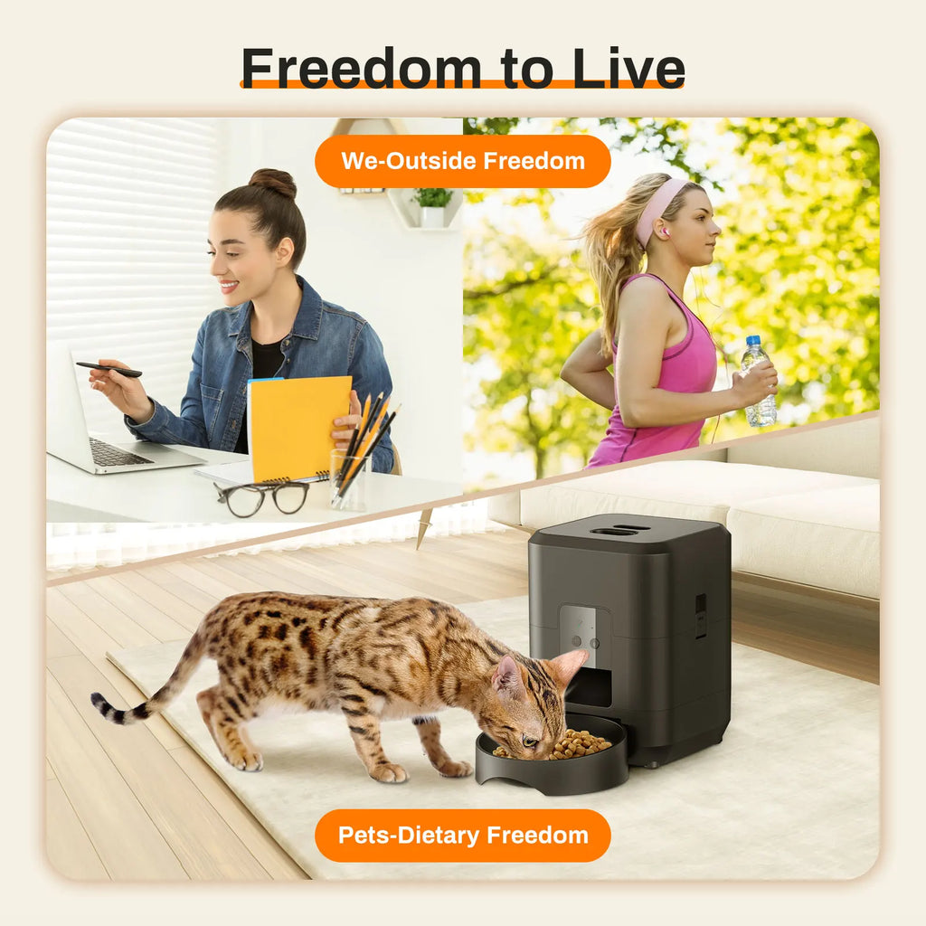 Smart Pet Feeder Automatic Cat Feeder Dog Slow Food Machine With Timed Quantitative Automatic Cat Food Dispenser Cat Dog Bowl - JENZOS