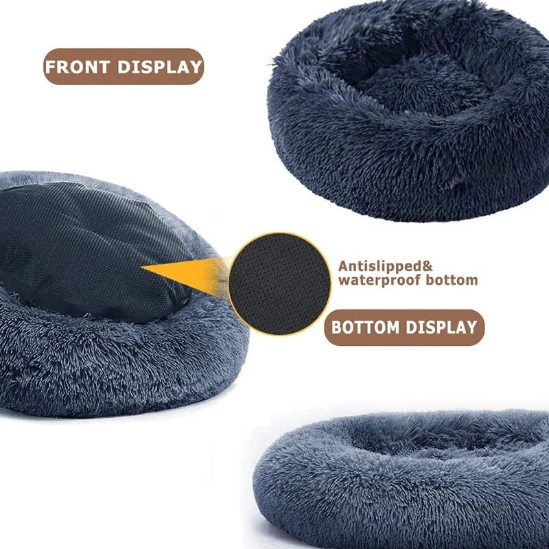 40 - 90cm 6 Sizes Round Pet Bed for Large Dog Bed Super Soft Cat Bed Plush Dog House for Medium Dog House Winter Warm Sleeping - JENZOS