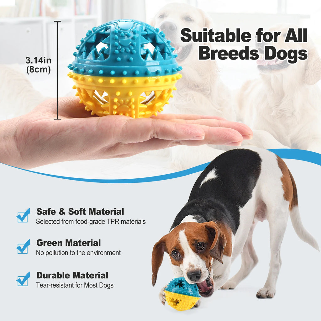 Dog Chew Toy - Interactive Sound Ball for Teeth Cleaning & Training - JENZOS