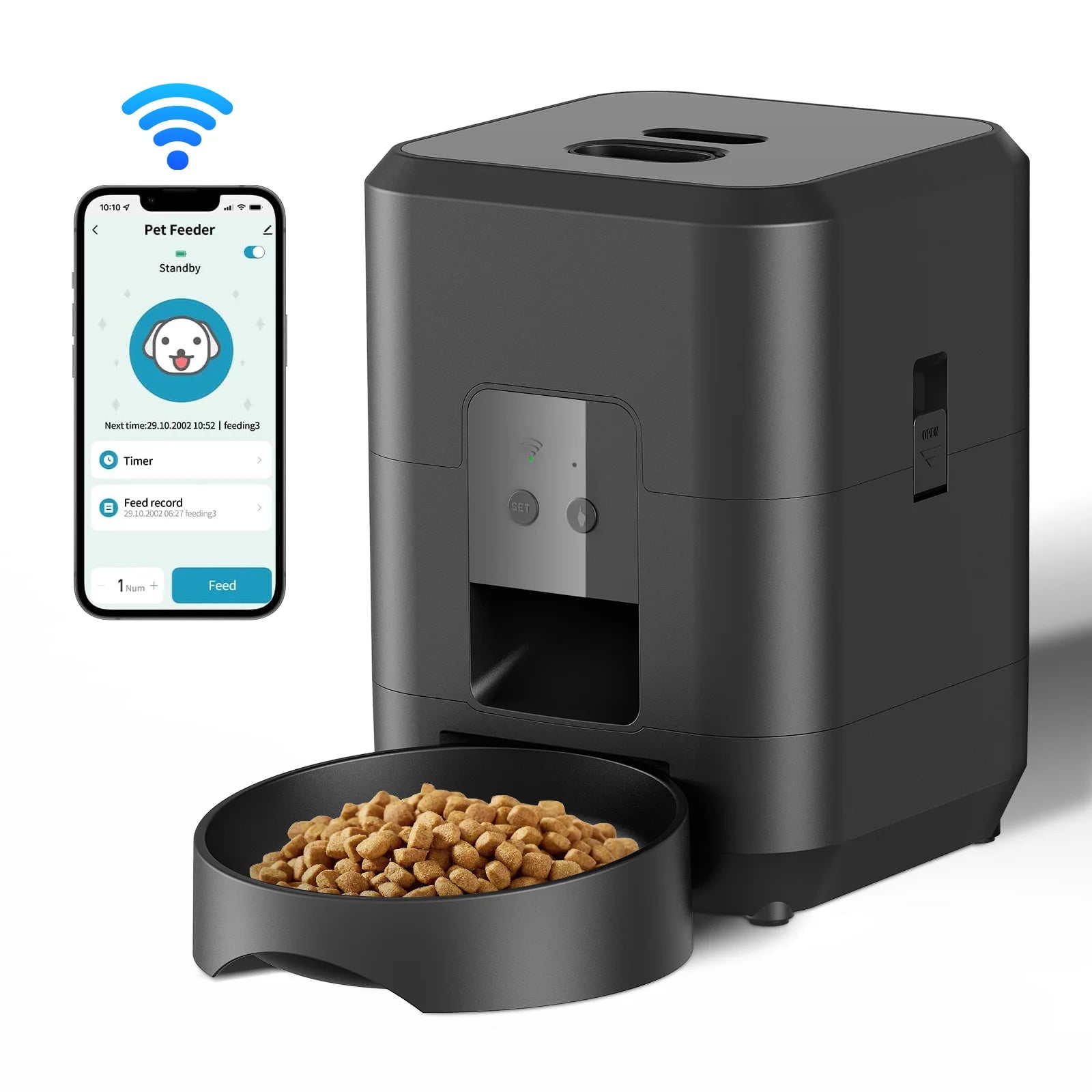 Smart Pet Feeder Automatic Cat Feeder Dog Slow Food Machine With Timed Quantitative Automatic Cat Food Dispenser Cat Dog Bowl - JENZOS