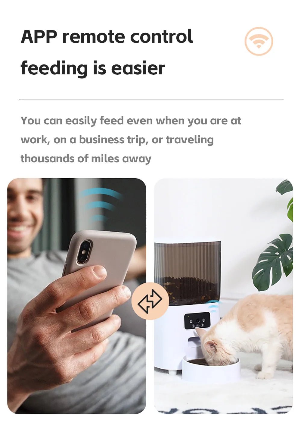 5L Automatic Pet Feeder with Camera - WiFi, HD Night Vision, Timed Portions - JENZOS