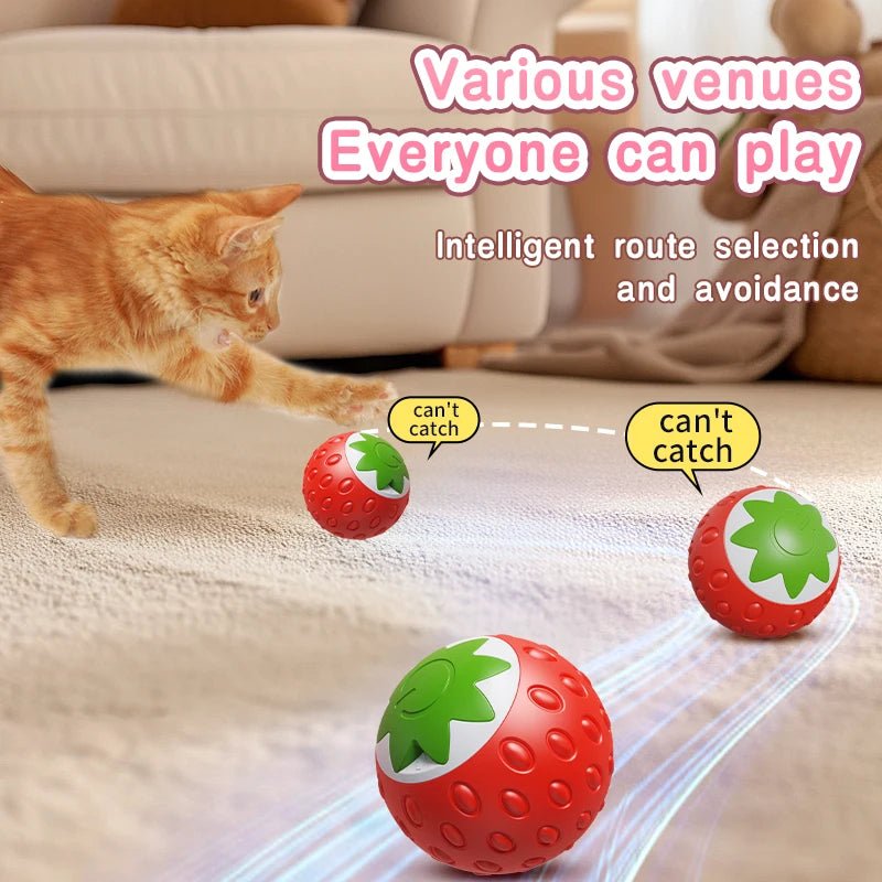Smart Cat Toys Ball Automatic Interactive Pets Electric Rolling Teaser USB Rechargeable Kitty Moving Bouncing ball Birthday gift - JENZOS