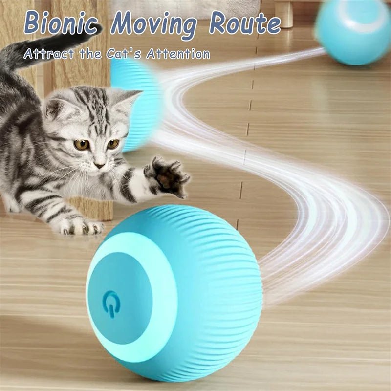 Smart Cat Toys Ball Automatic Interactive Pets Electric Rolling Teaser USB Rechargeable Kitty Moving Bouncing ball Birthday gift - JENZOS