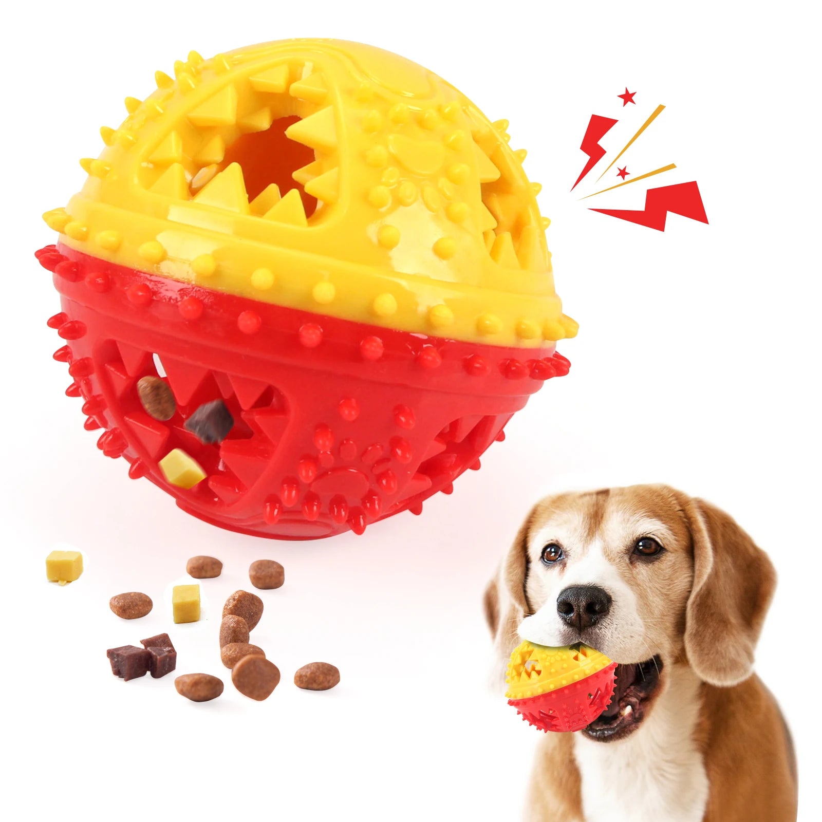 Dog Chew Toy - Interactive Sound Ball for Teeth Cleaning & Training - JENZOS
