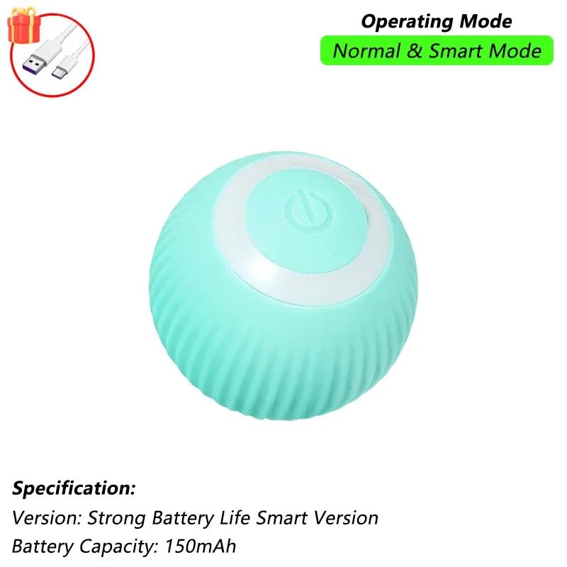 Dog Cat Interactive Ball Toy Automatic Rolling Ball Faux Tail Rechargeable Smart Pet Electric Toy Dog Cat Training Imitate Mouse - JENZOS